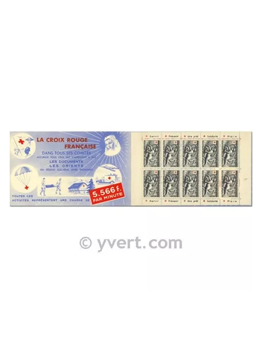 n° 2001 - Timbre France Carnets Croix Rouge (1952)