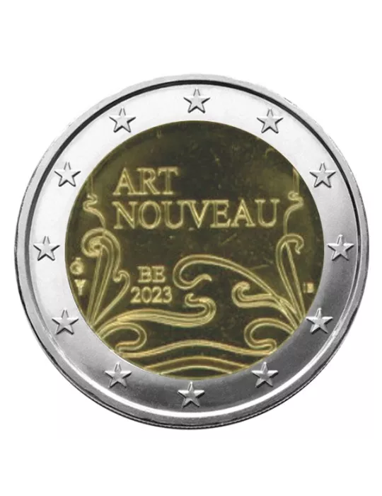 BU : 2 EURO COMMEMORATIVE 2023 COINCARD : BELGIQUE - ART NOUVEAU (Version flamande)
