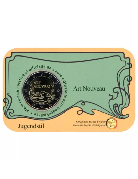 BU : 2 EURO COMMEMORATIVE 2023 COINCARD : BELGIQUE - ART NOUVEAU (Version francophone)