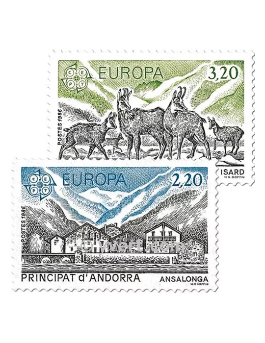 n° 348/349 - Timbre Andorre Poste