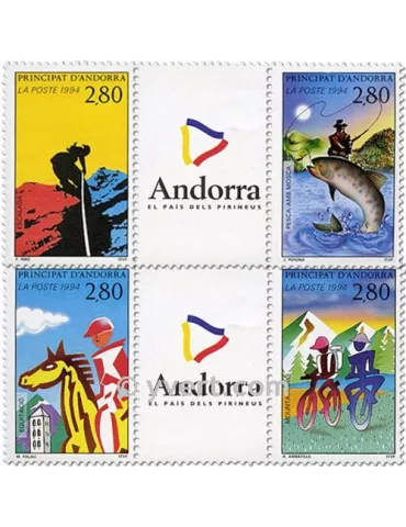 n° 450A/450B - Timbre Andorre Poste