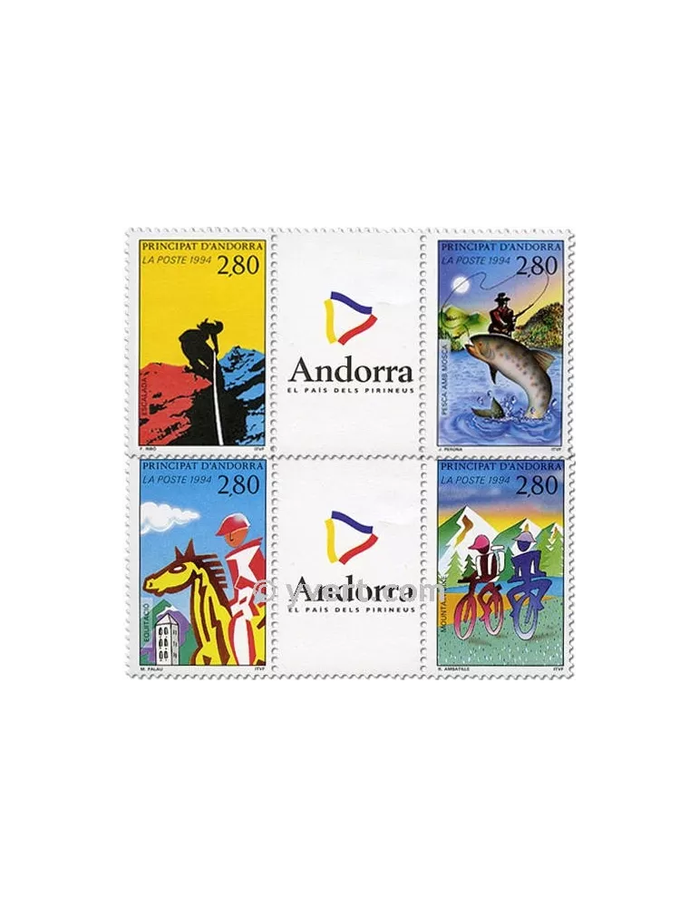 n° 450A/450B - Timbre Andorre Poste
