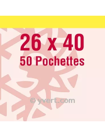 Pochettes simple soudure - Lxh:26x40mm (Fond transparent)