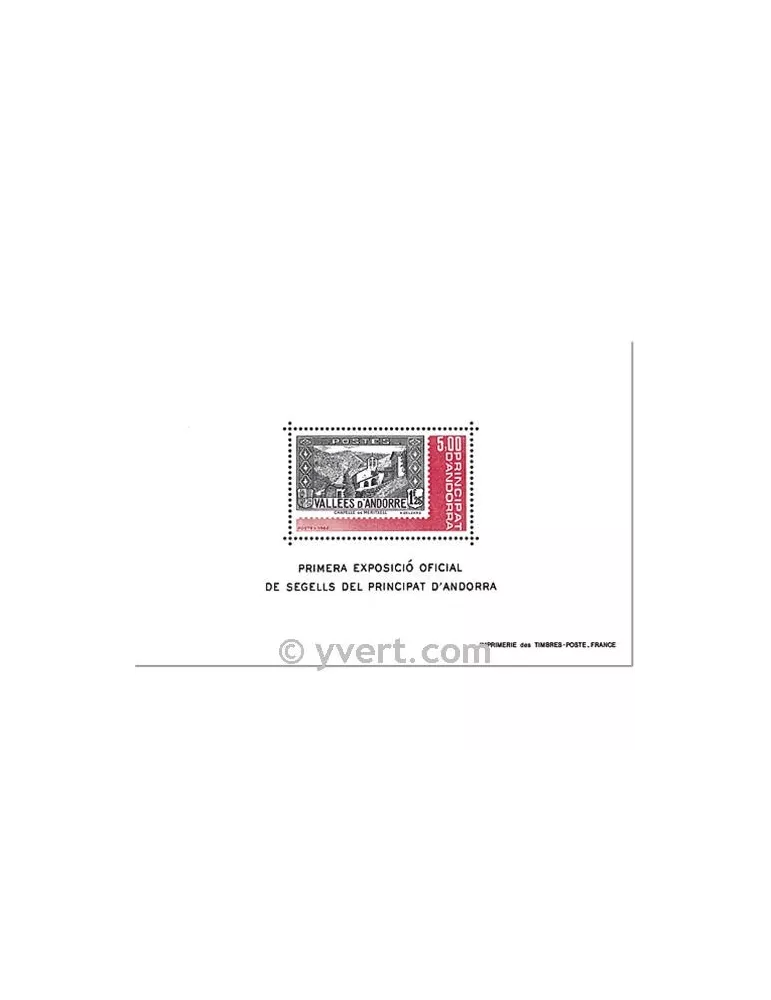 n° 1 - Timbre Andorre Bloc et feuillets