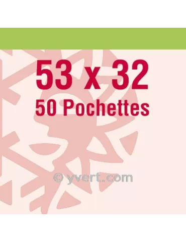 Pochettes simple soudure - Lxh:53x32mm (Fond transparent)