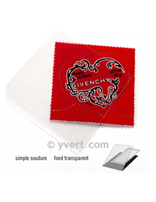 Pochettes simple soudure - Lxh:40x40mm (Fond transparent)