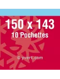 Pochettes simple soudure - Lxh:150x143mm (Fond noir) (D)
