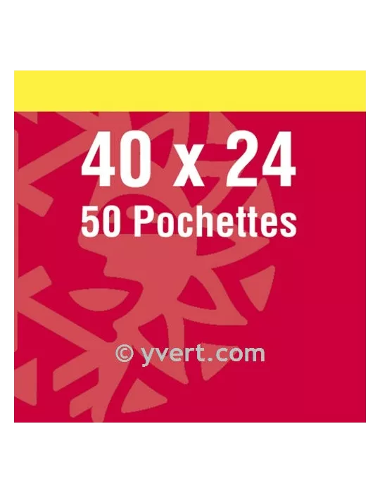 Pochettes simple soudure - Lxh:40x24mm (Fond noir)
