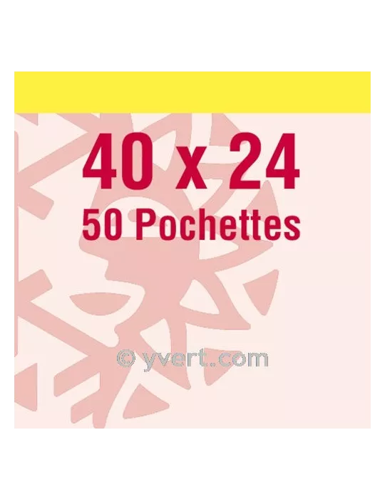 Pochettes simple soudure - Lxh:40x24mm (Fond transparent)