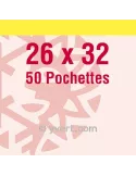 Pochettes simple soudure - Lxh:26x32mm (Fond transparent)