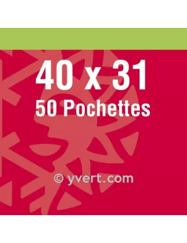 Pochettes simple soudure - Lxh:40x31mm (Fond noir)