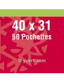 Pochettes simple soudure - Lxh:40x31mm (Fond noir)