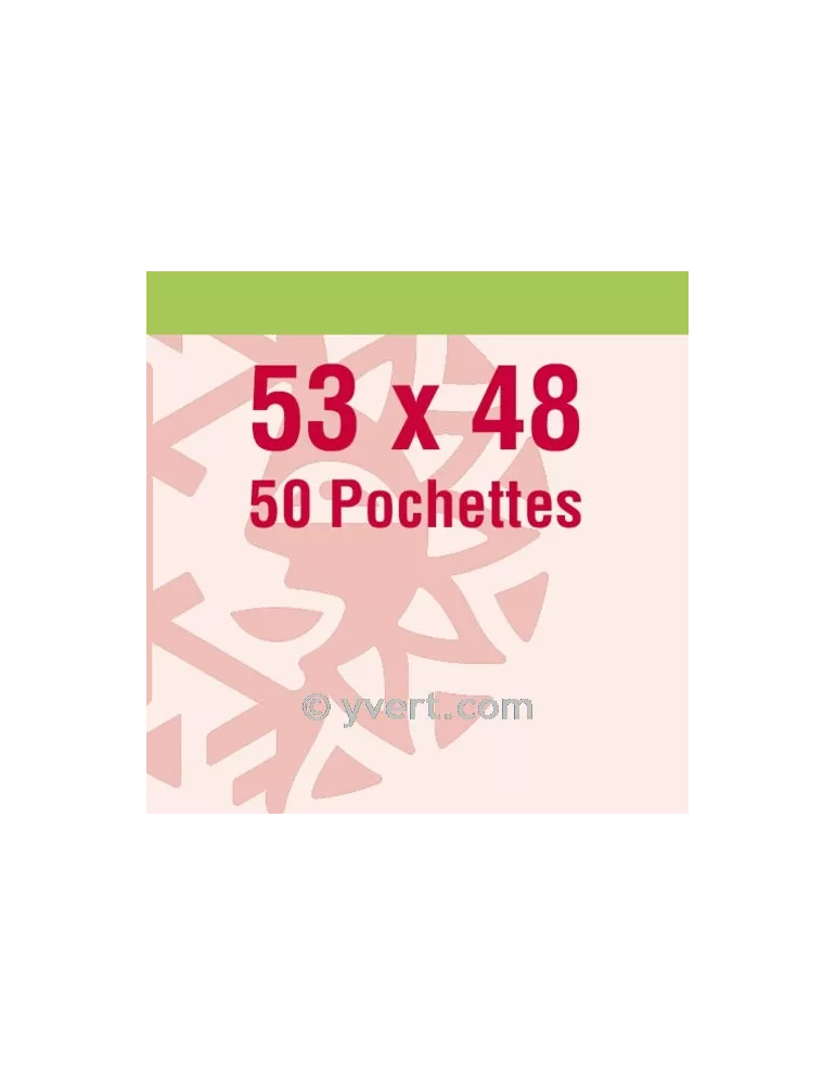 Pochettes simple soudure - Lxh:53x48mm (Fond transparent)
