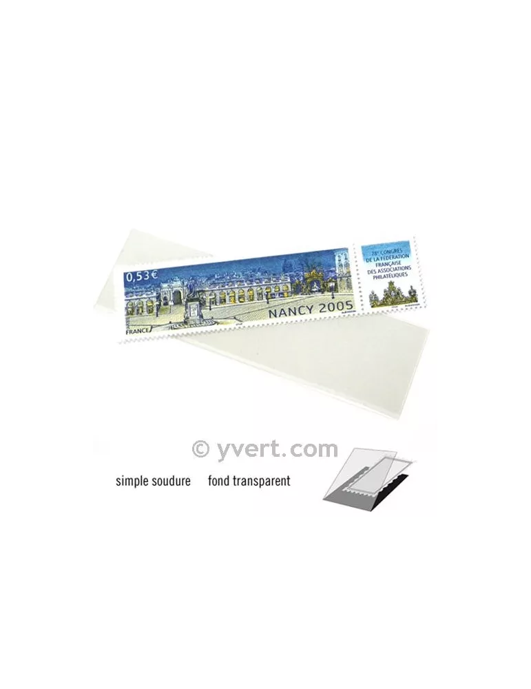 Pochettes simple soudure - Lxh:102x27mm (Fond transparent)