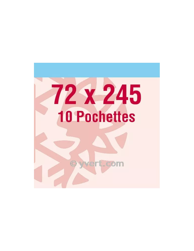 Pochettes double soudure - Lxh:72x245mm (Fond transparent)