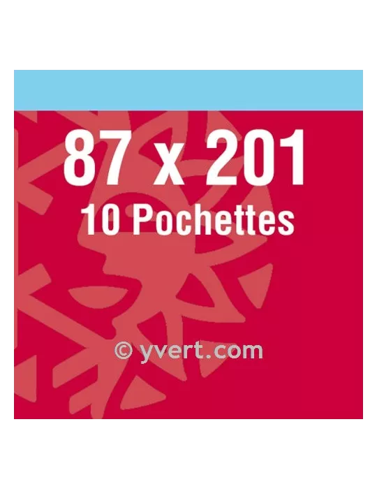 Pochettes double soudure - Lxh:87x201mm (Fond noir)