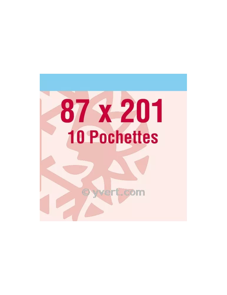 Pochettes double soudure - Lxh:87x201mm (Fond transparent)