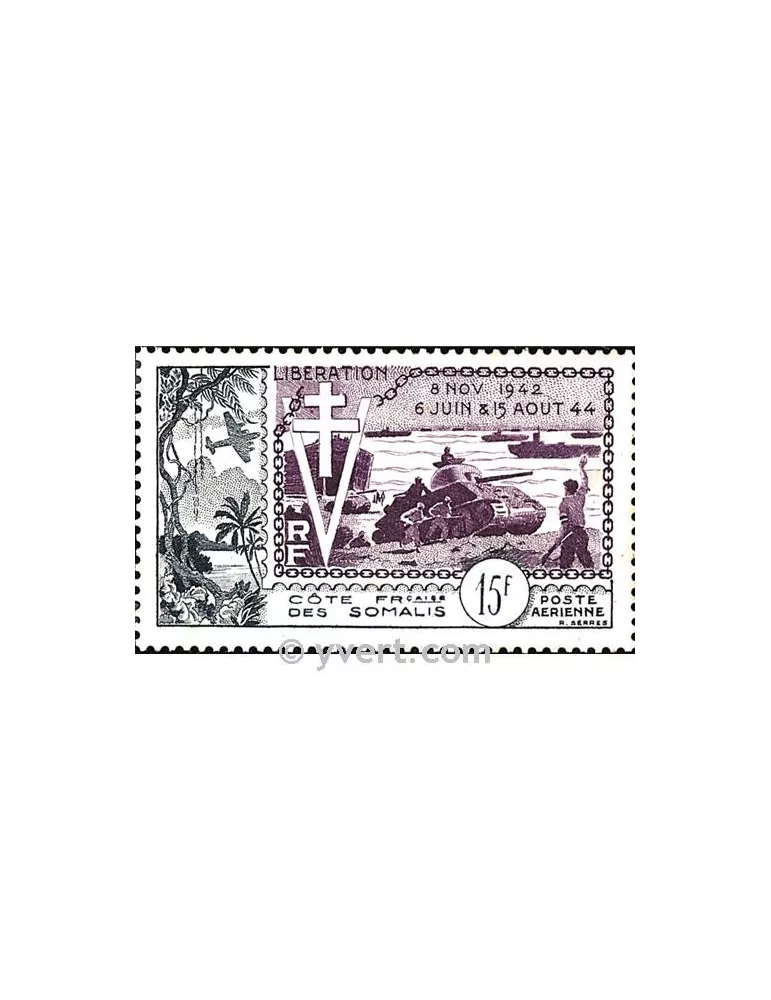 n° 24 - Timbre Cote des Somalis Poste aérienne