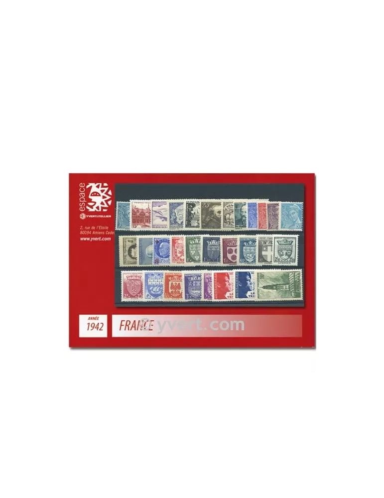 n° 538/567 - Timbre France Année complète (1942)