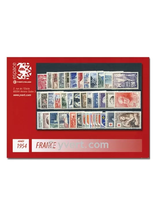 n° 968/1007 - Timbre France Année complète (1954)