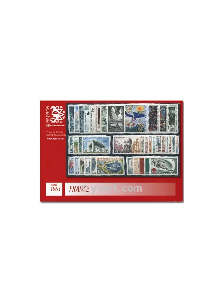 n° 1368/1403 - Timbre France Année complète (1963)