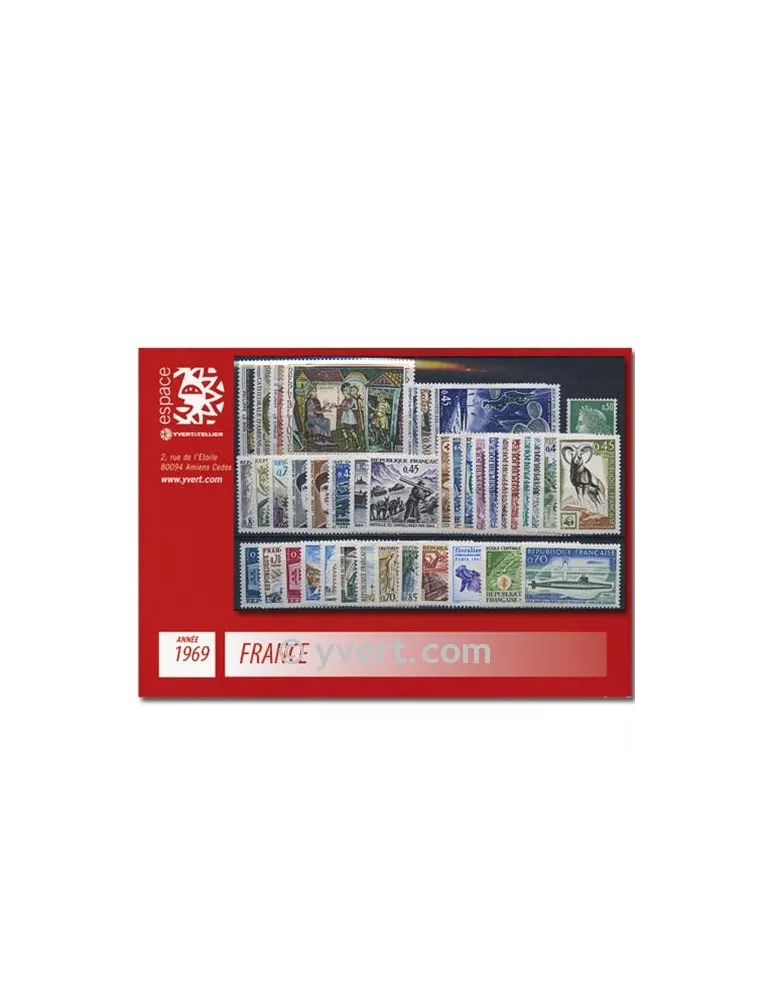n° 1582/1620 - Timbre France Année complète (1969)