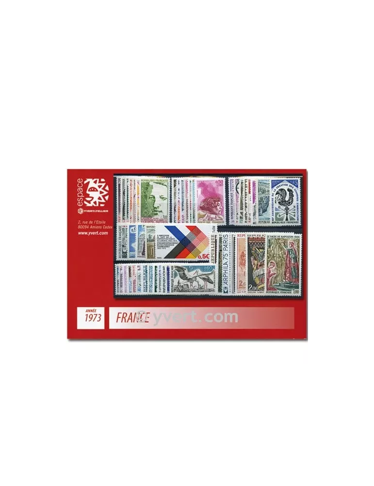 n° 1737/1782 - Timbre France Année complète (1973)