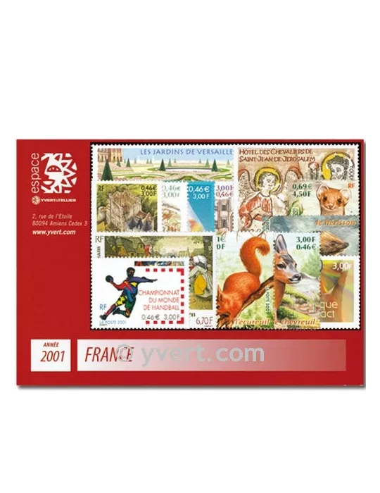 n° 3367/3442 - Timbre France Année complète (2001)