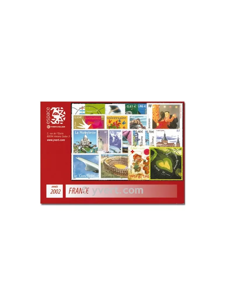 n° 3443/3537 - Timbre France Année complète (2002)