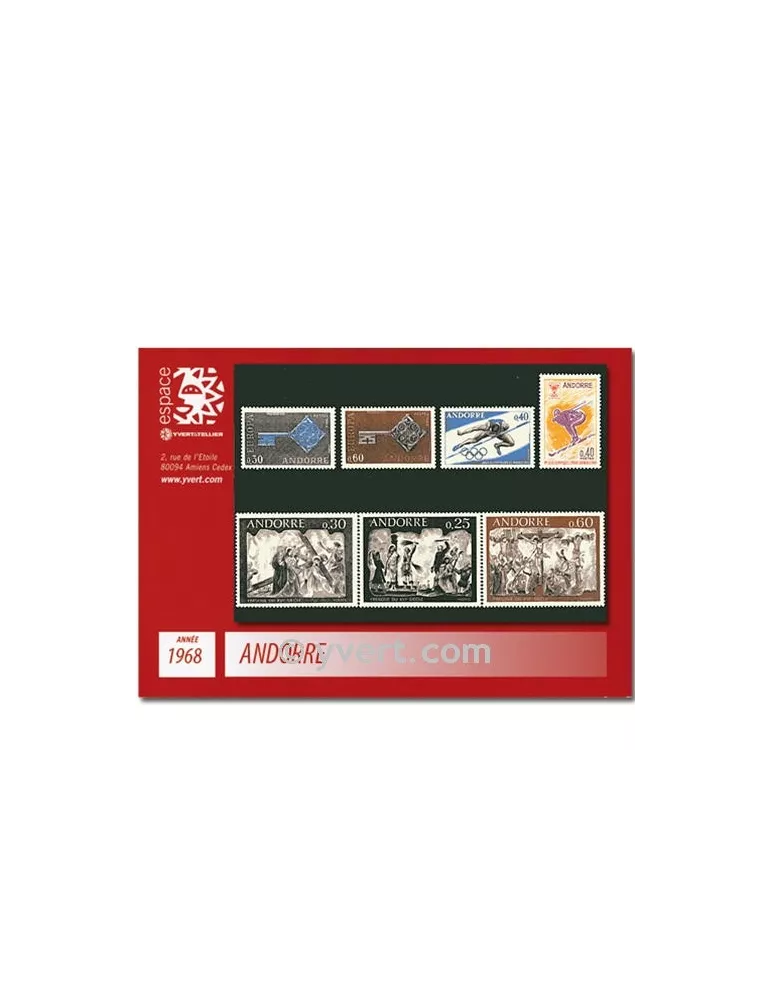 n° 187/193 - Timbre Andorre Année complète (1968)