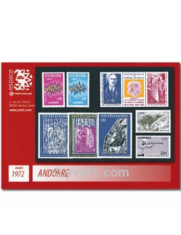 n° 217/225A - Timbre Andorre Année complète (1972)
