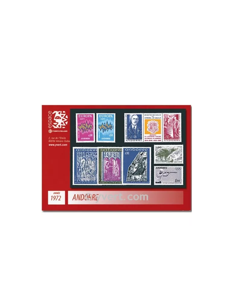 n° 217/225A - Timbre Andorre Année complète (1972)