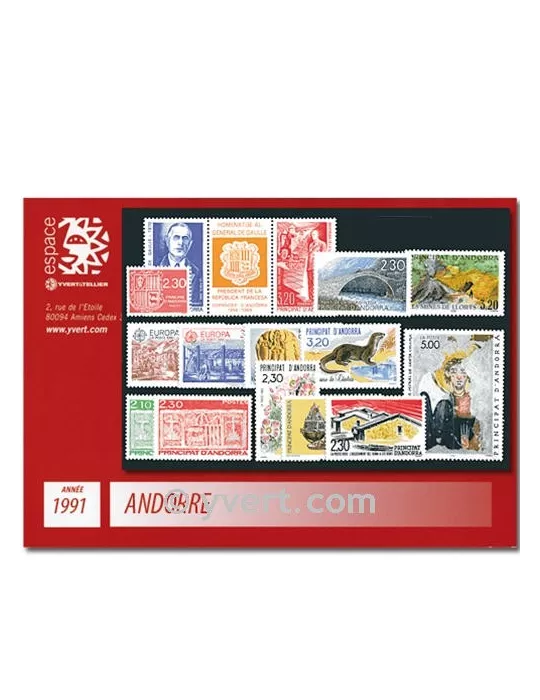 n° 400/412 - Timbre Andorre Année complète (1991)