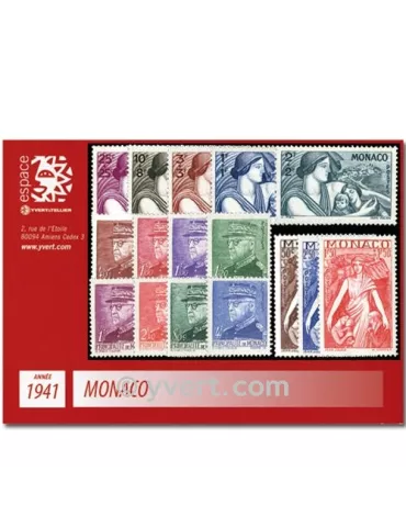 n° 215/233 - Timbre Monaco Année complète (1941)