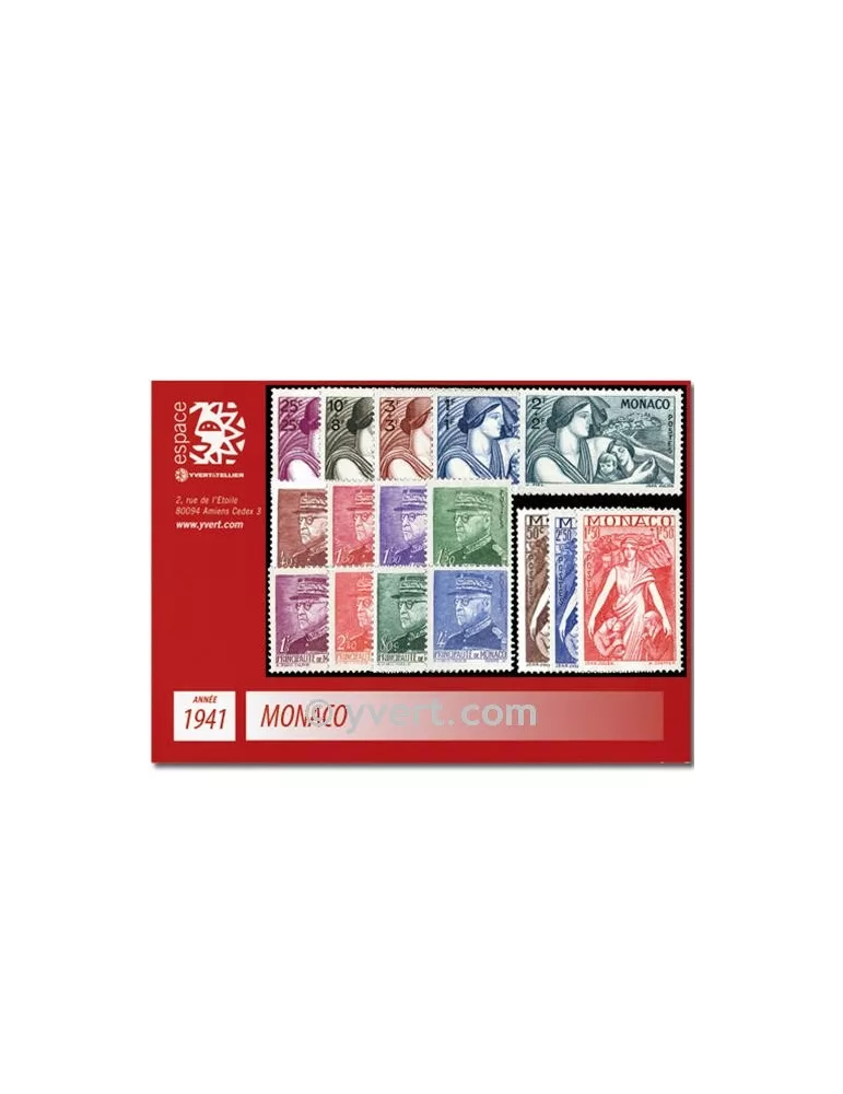 n° 215/233 - Timbre Monaco Année complète (1941)
