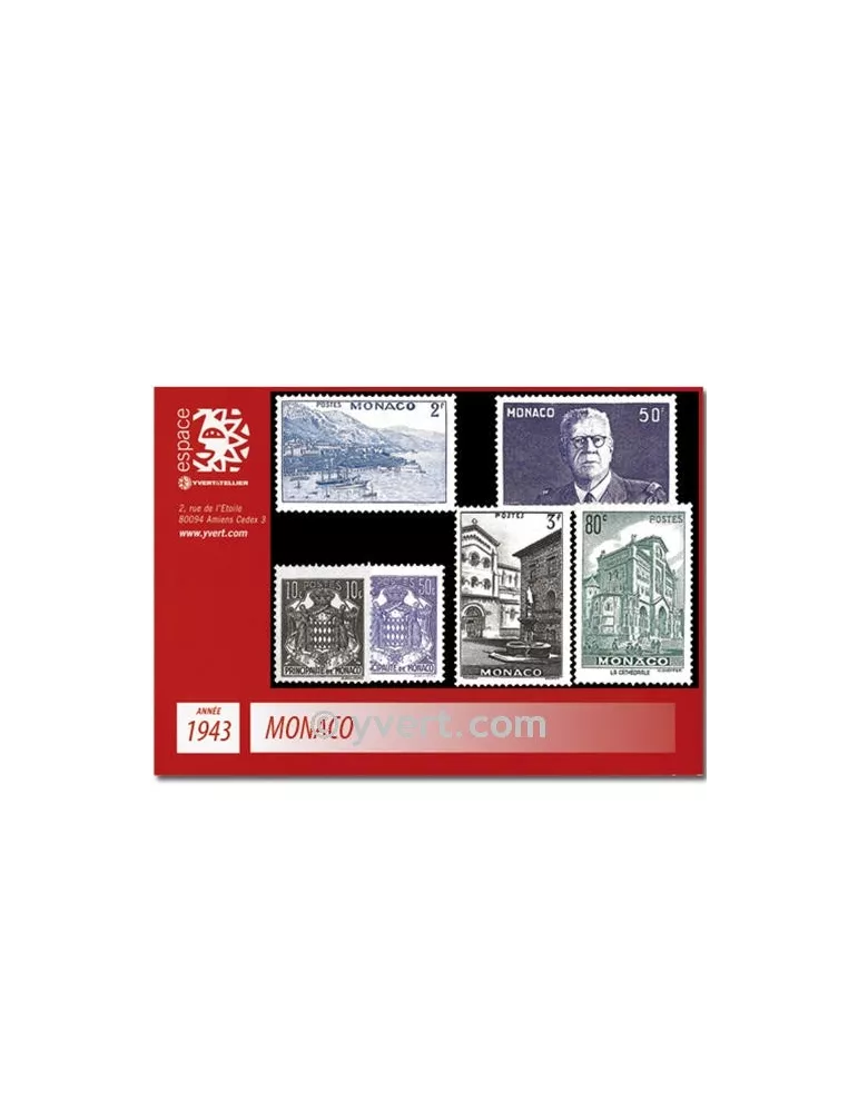 n° 249/264 - Timbre Monaco Année complète (1943)