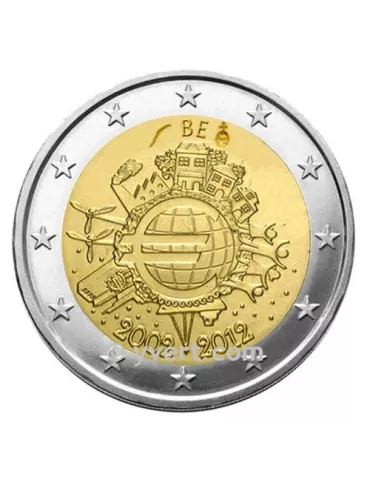 2 EURO COMMEMORATIVE 2012 : BELGIQUE (10 ANS DE L´EURO)