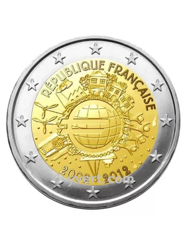 2 EURO COMMEMORATIVE 2012 : FRANCE (10e anniversaire de la mise en circulation des euros)