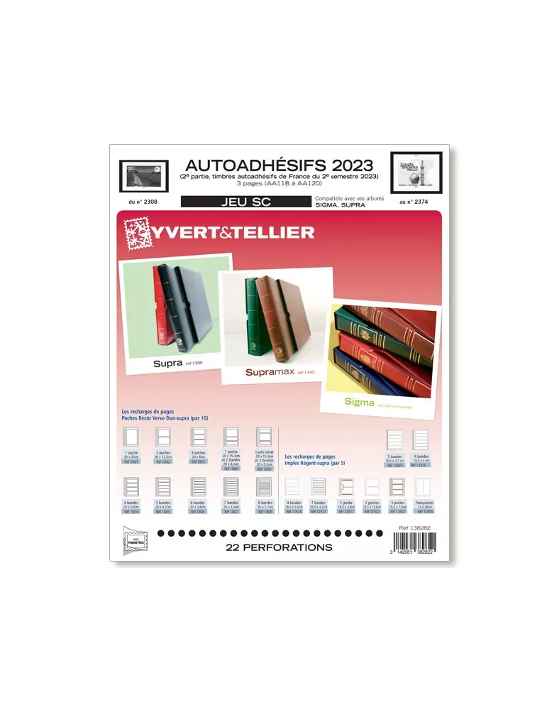 FRANCE AUTOADHESIFS SC : 2023 - 2E SEMESTRE (JEUX AVEC POCHETTES)