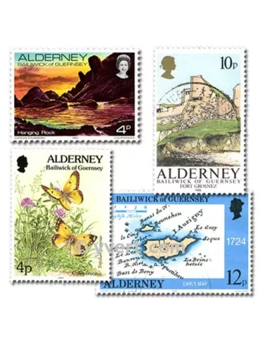 ALDERNEY : pochette de 25 timbres (Oblitérés)
