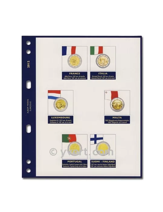 Recharges 2 EUROS commémoratifs 2012 - MARINI® (Hors 10 ans de l´Euro)