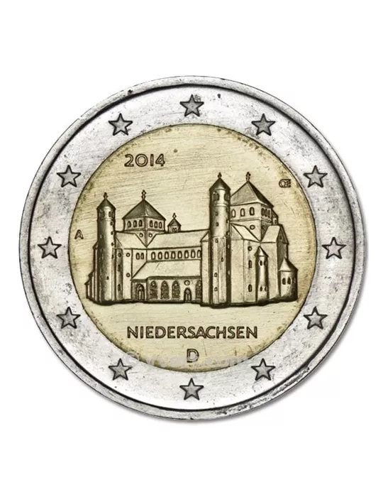 2 EURO COMMEMORATIVE 2014 : ALLEMAGNE (Église Saint-Michel d'Hildesheim dans le Land Niedersachsen)
