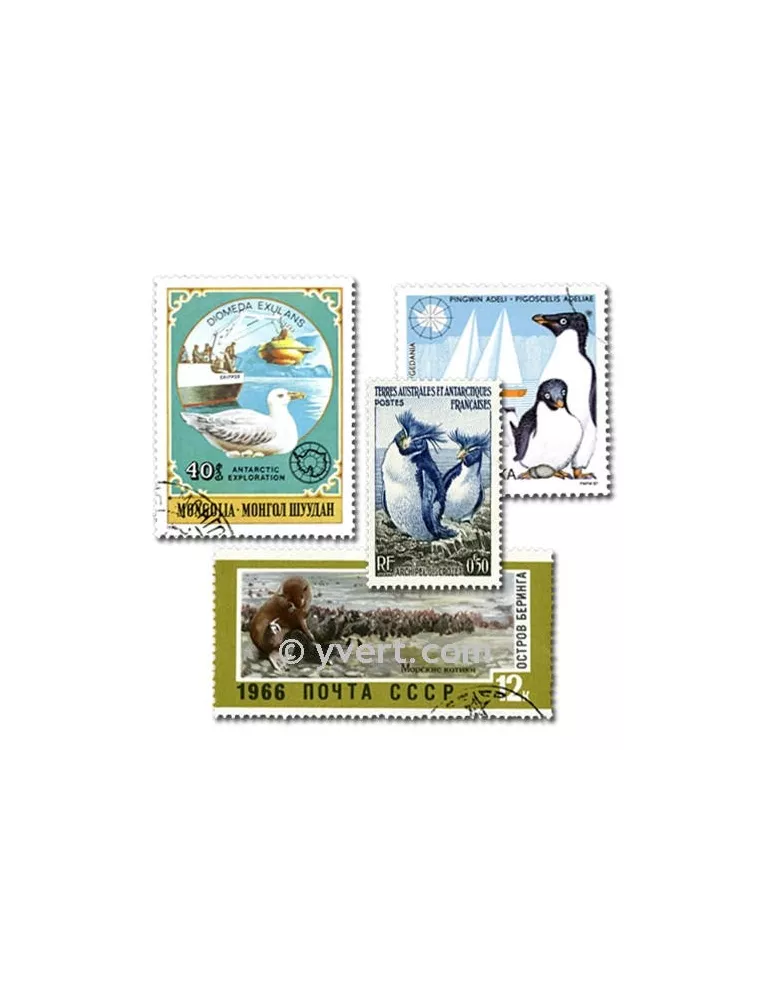 AUSTRALIE ANTARCTIQUE : pochette de 25 timbres (Oblitérés)