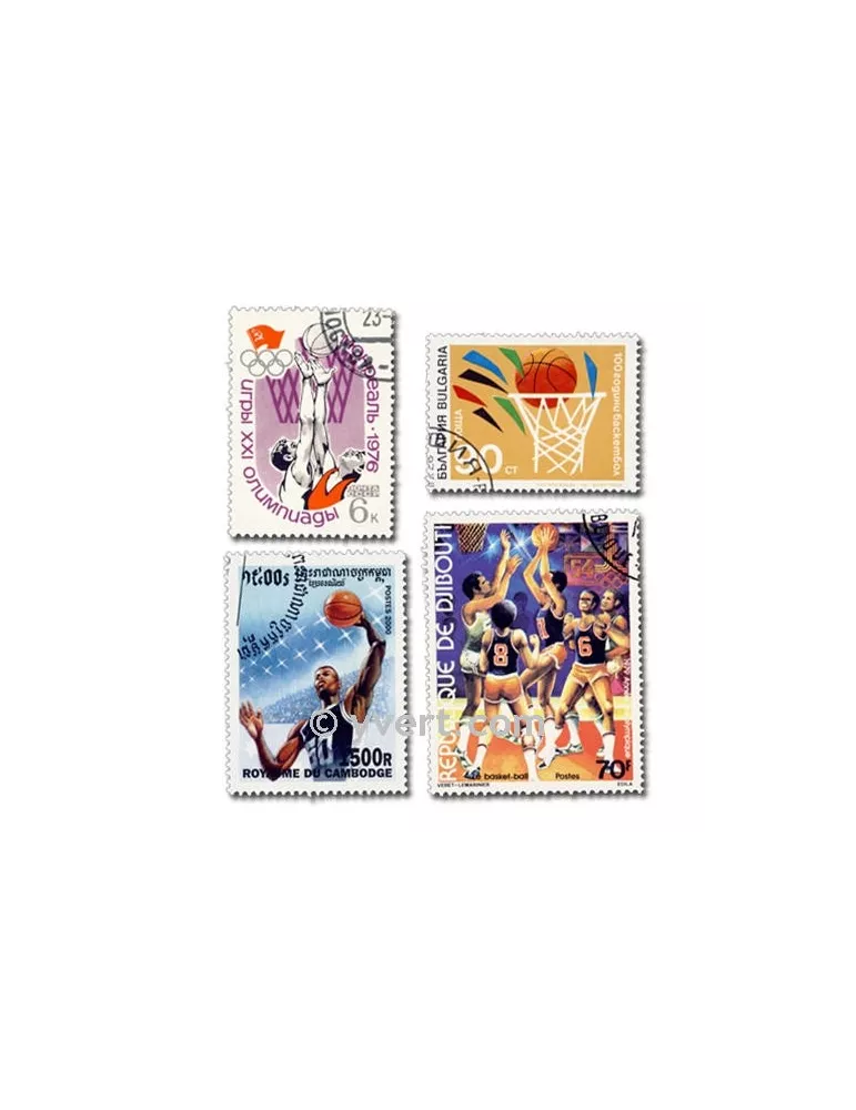 BASKET : pochette de 50 timbres (Oblitérés)