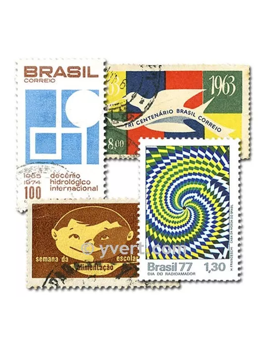 BRESIL : pochette de 500 timbres (Oblitérés)