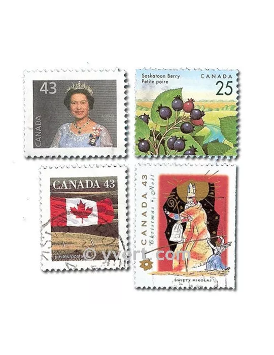CANADA : pochette de 1000 timbres (Oblitérés)