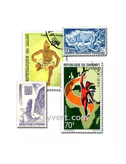 COLONIES RF AVT INDEPENDANCE : pochette de 200 timbres (Oblitérés)