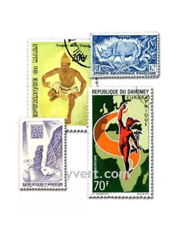 COLONIES RF AVT INDEPENDANCE : pochette de 500 timbres (Oblitérés)