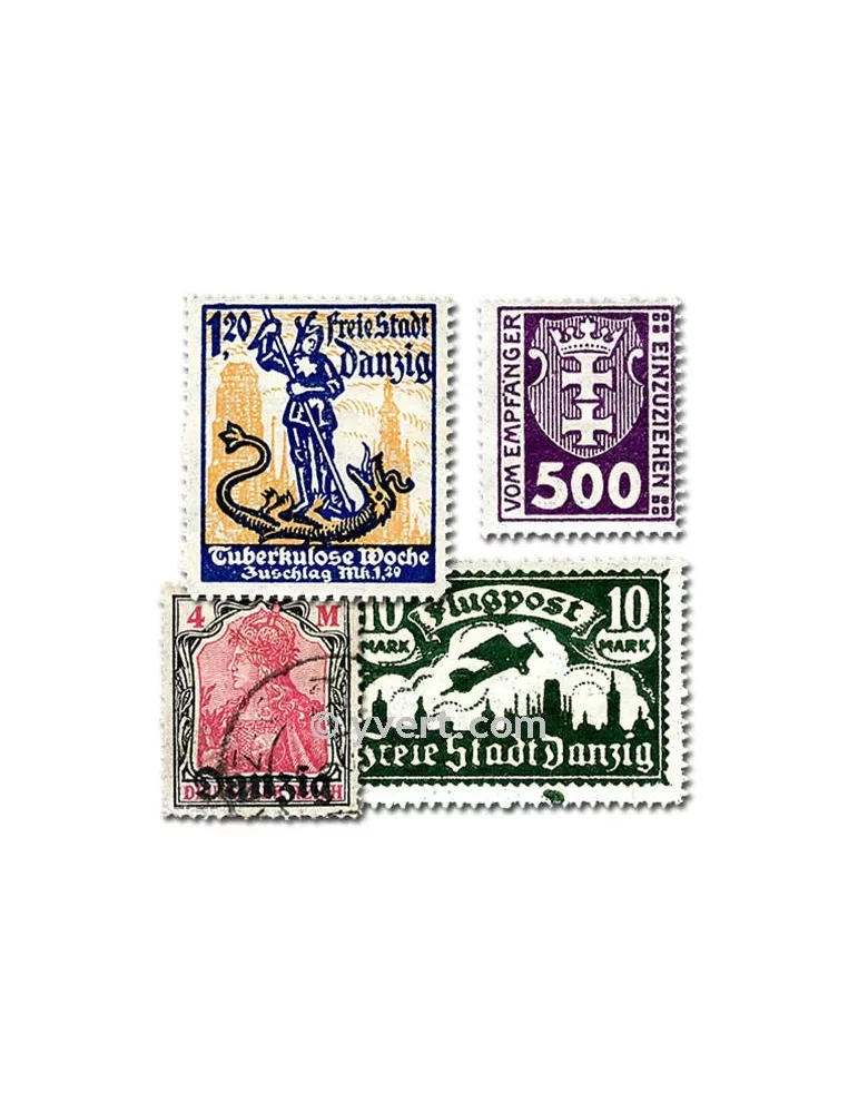 DANTZIG : pochette de 25 timbres (Oblitérés)