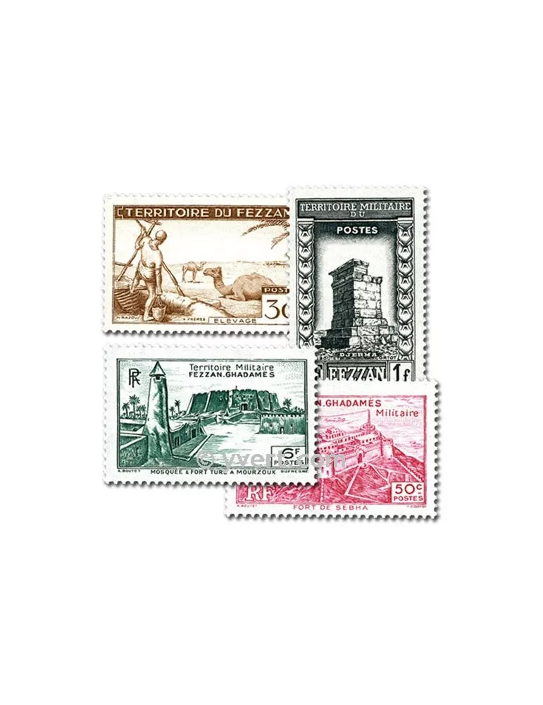 FEZZAN : pochette de 10 timbres (Oblitérés)